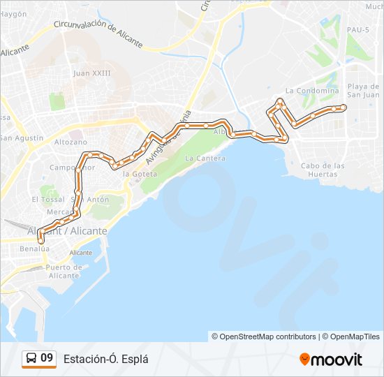 09 bus Mapa de línia