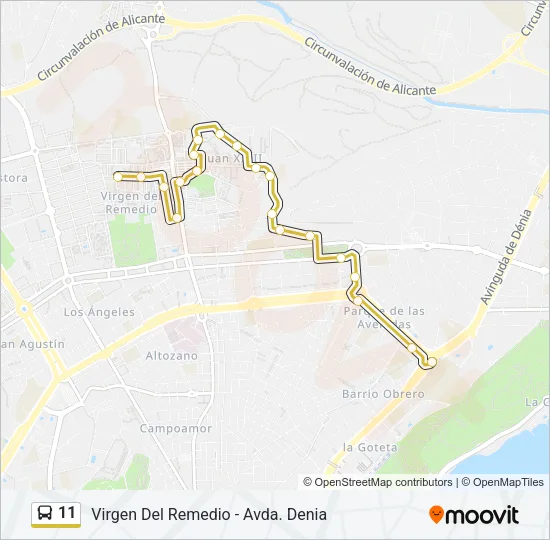 11 Bus Line Map