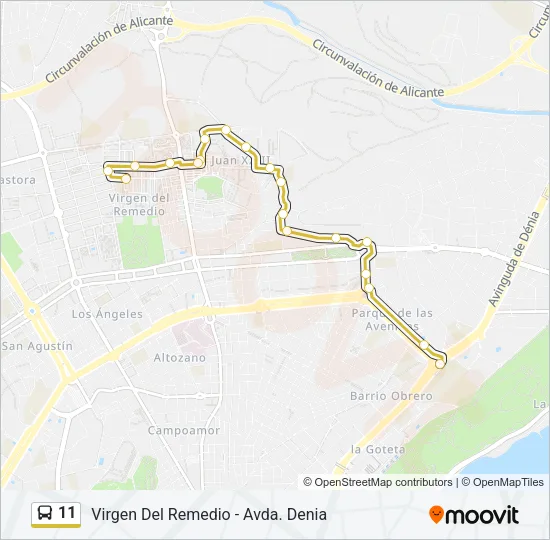 11 Bus Line Map
