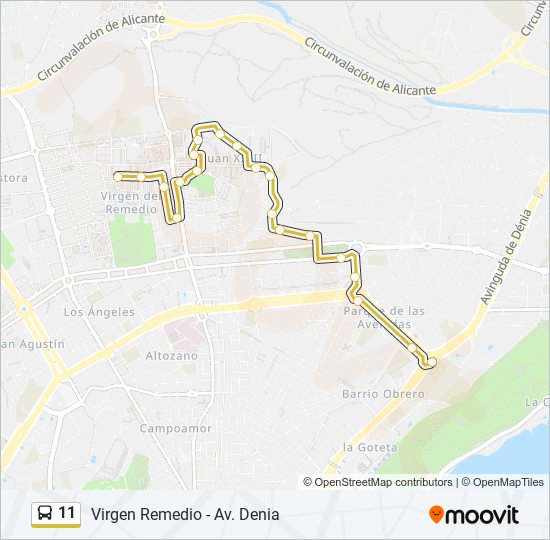 11 bus Line Map