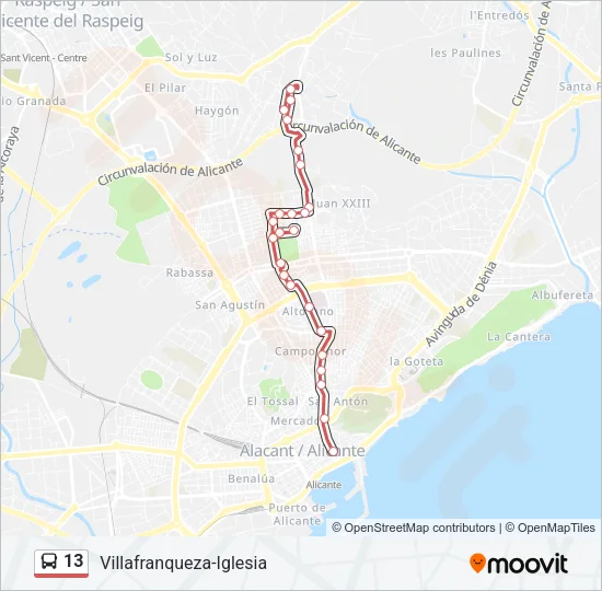 13 Bus Line Map