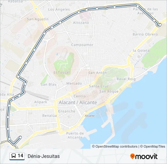 14 Bus Line Map