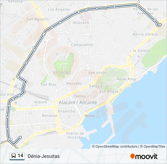 14 Bus Line Map
