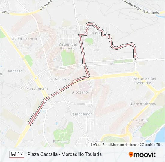 17 Bus Line Map