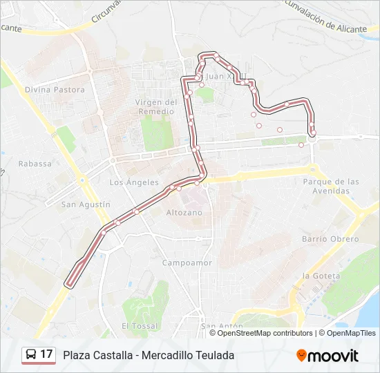 17 Bus Line Map