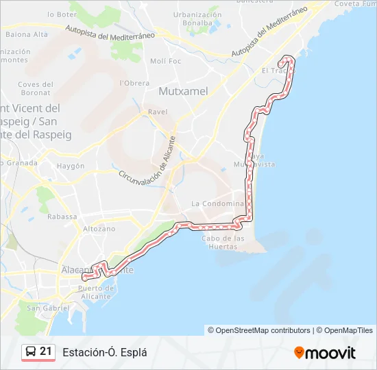 21 Bus Line Map