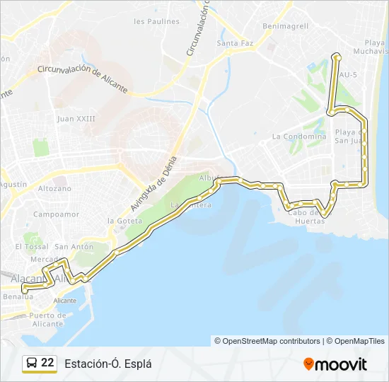 22 Bus Line Map