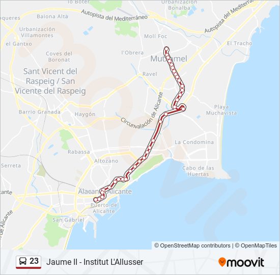 23 bus Line Map