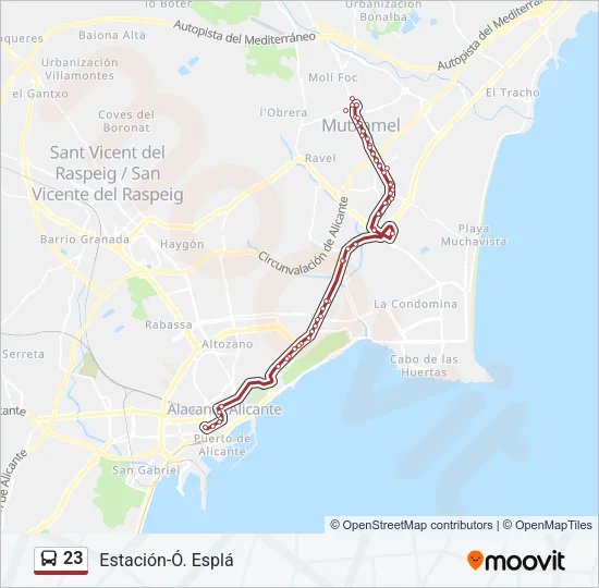 23 Bus Line Map