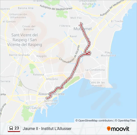 23 Bus Line Map