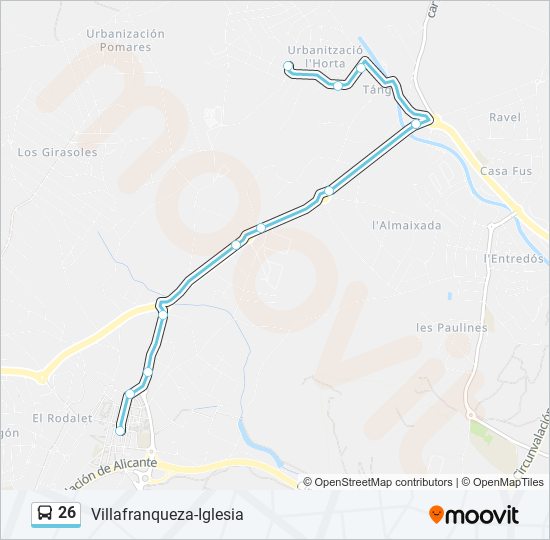 Mapa de 26 de autobús