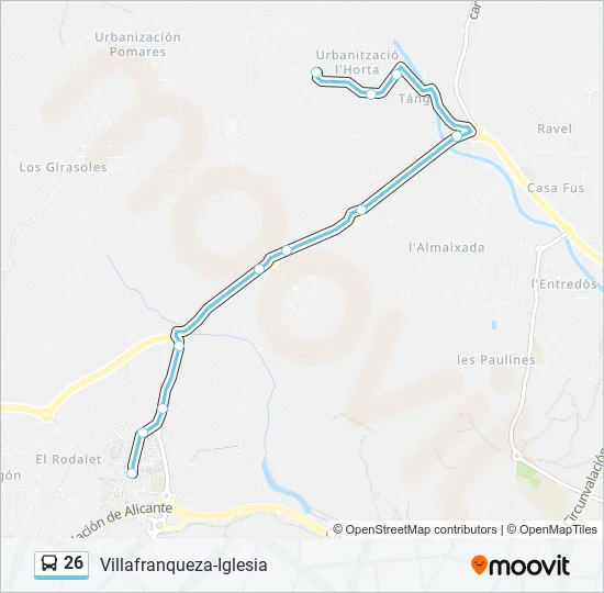 26 Bus Line Map