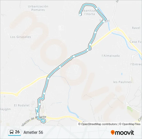 26 Bus Line Map