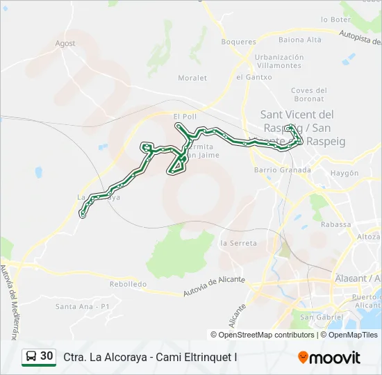 30 Bus Line Map