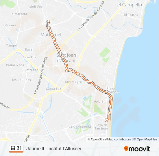 31 Bus Line Map