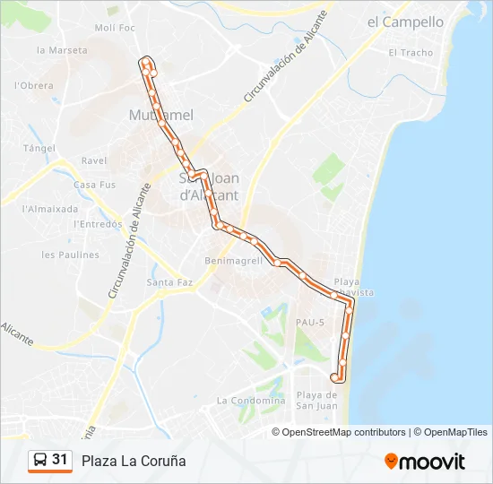 31 Bus Line Map