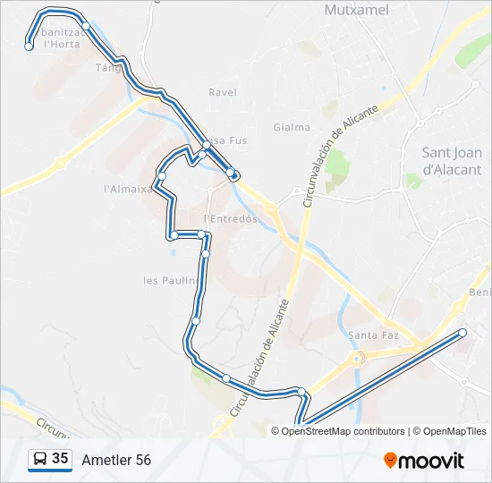 35 Bus Line Map