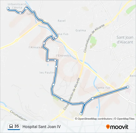 35 Bus Line Map