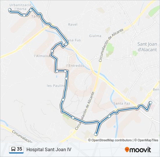 35 bus Line Map