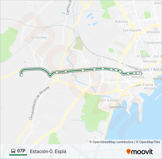 07P Bus Line Map