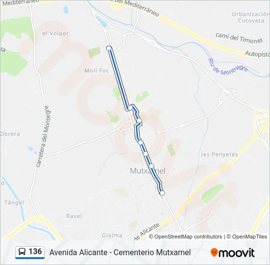 136 Bus Line Map