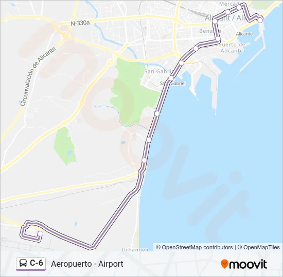 C-6 Bus Line Map