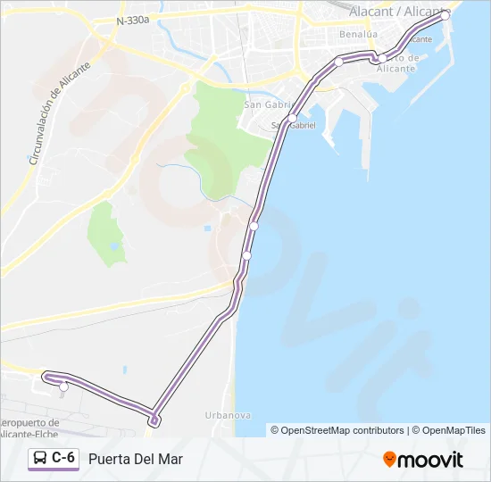 C-6 Bus Line Map
