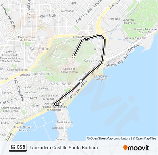 Mapa de CSB de autobús