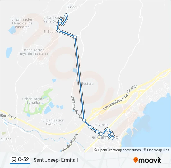 C-52 Bus Line Map
