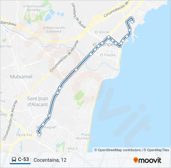 C-53 Bus Line Map