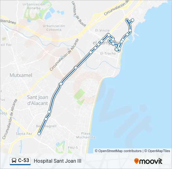 C-53 Bus Line Map