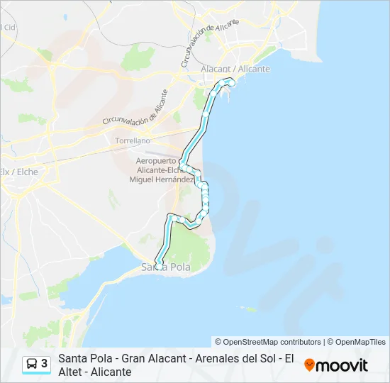 3 Bus Line Map