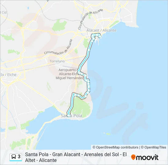 3 Bus Line Map