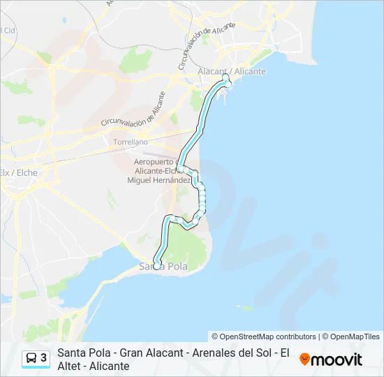 3 Bus Line Map
