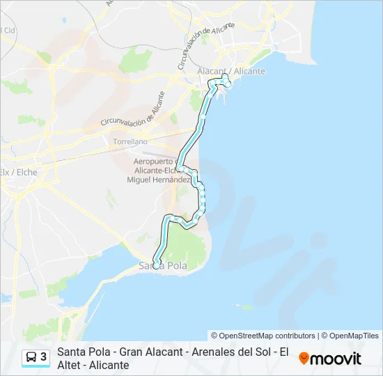 3 Bus Line Map