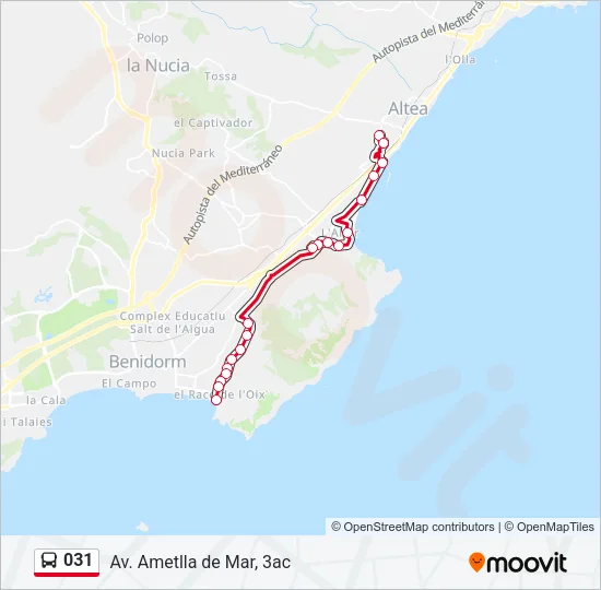 031 Bus Line Map