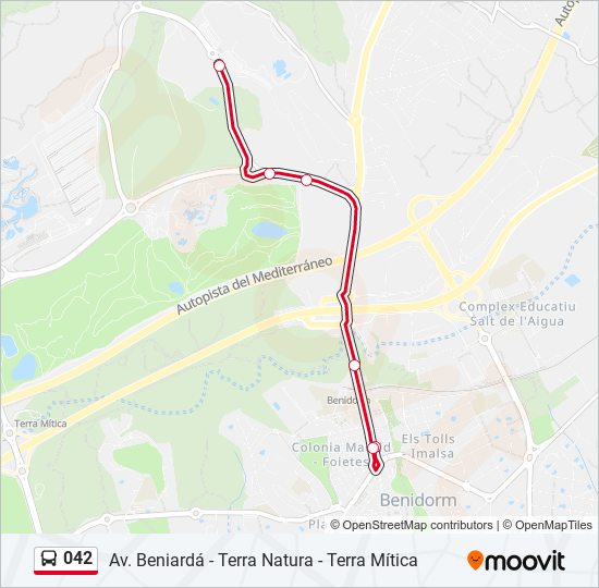 Mapa de 042 de autobús