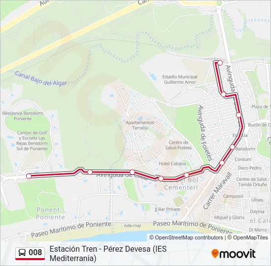 008 Bus Line Map