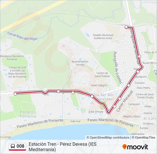 008 Bus Line Map
