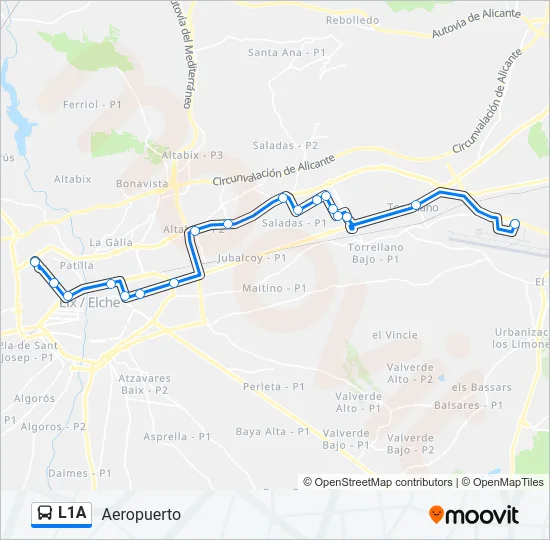 L1A Bus Line Map