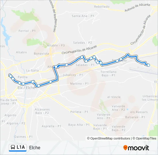 L1A Bus Line Map