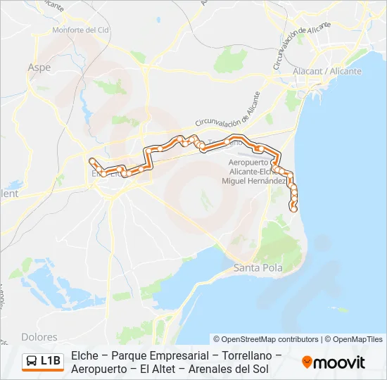 L1B Bus Line Map