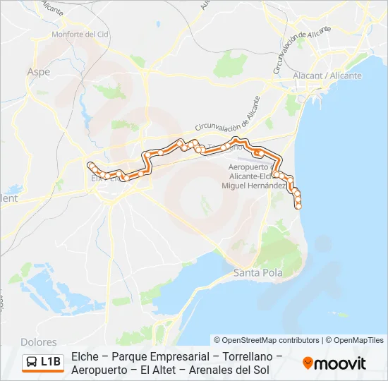 L1B Bus Line Map