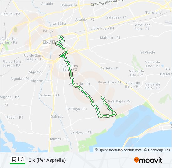 Mapa de L3 de autobús