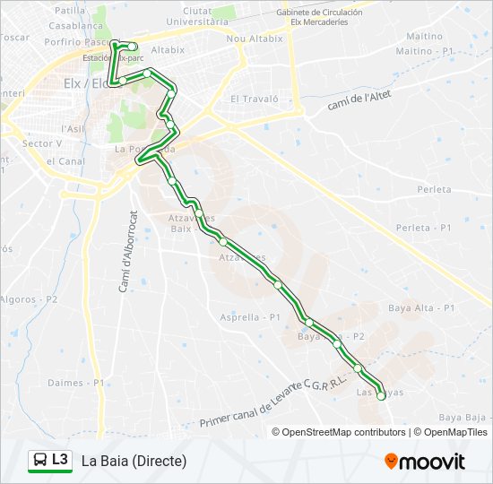 Mapa de L3 de autobús