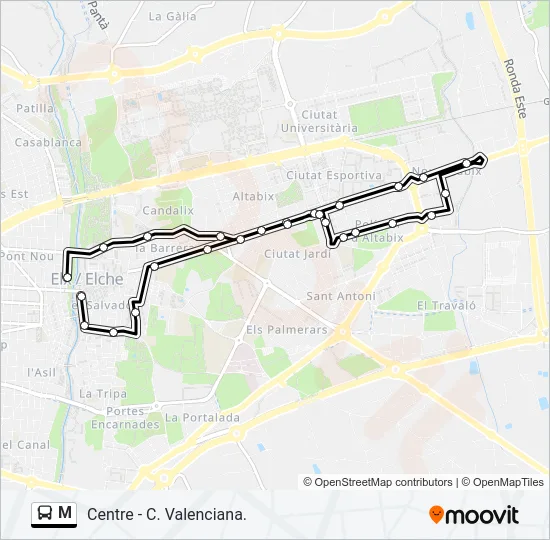 M Bus Line Map
