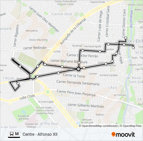 M bus Line Map