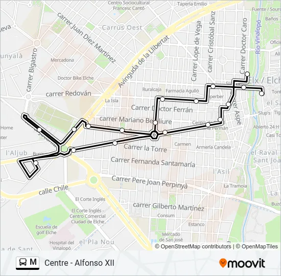 M Bus Line Map