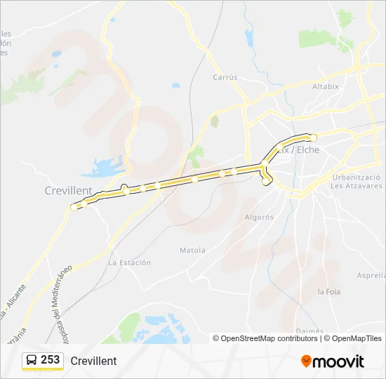 253 Route: Schedules, Stops & Maps - Crevillent (Updated)