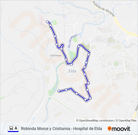 Mapa de A de autobús